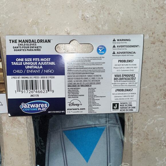 CHILD STAR WARS MANDALORIAN GLOVES HALLOWEEN COSTUME JWC1178 NEW - Picture 4 of 4